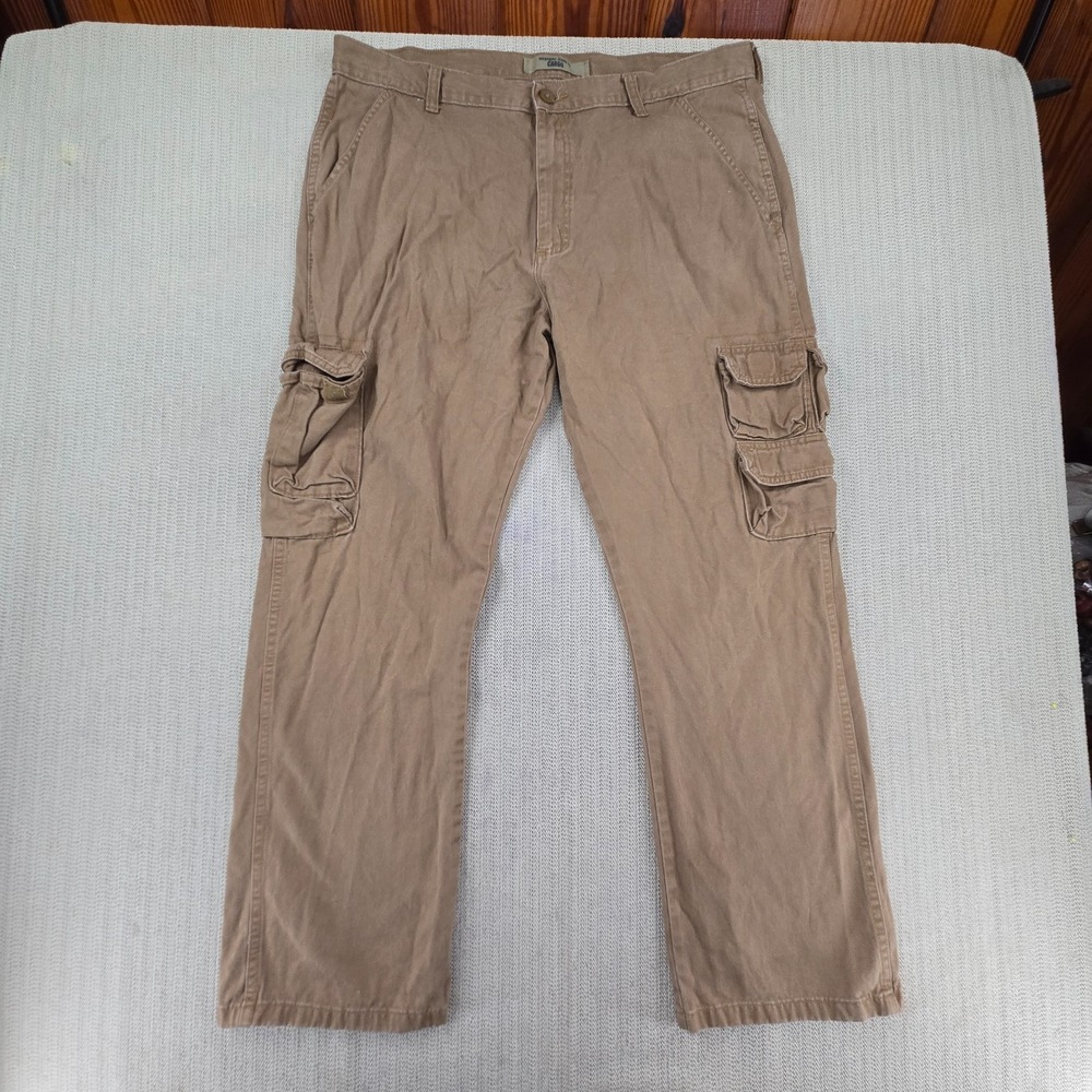 Wrangler Cargo Pants Mens 38x32 Beige Relaxed Fit Straight Leg